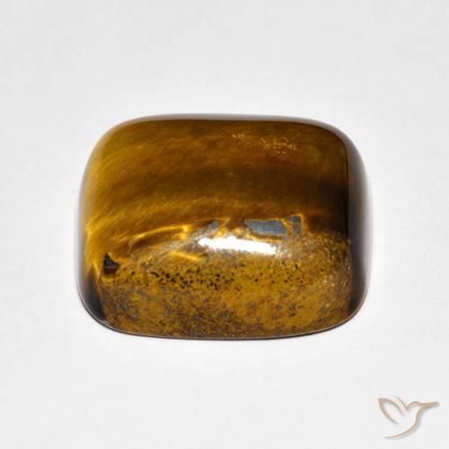 Tiger's Eye Gemstone in 14 x 12 mm (calibrated) Size for Sale, Tiger's Eye Stone in Gingerbread Brown Color