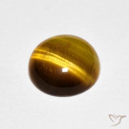 Tiger's Eye Gemstone in 7.5 mm (calibrated) Size for Sale, Tiger's Eye Stone in Medium Brown Color