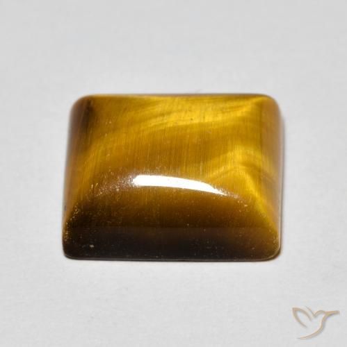 Tiger's Eye Gemstone in 12 x 10 mm (calibrated) Size for Sale, Tiger's Eye Stone in Medium Brown Color