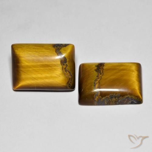 19.66 ctw Brown Tiger's Eye Stones, Natural Tiger's Eye in Baguette Cabochon Shape for Sale