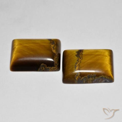 Tiger's Eye Gemstones in 16 x 12 mm (calibrated) Size for Sale, Tiger's Eye Stones in Medium Brown Color