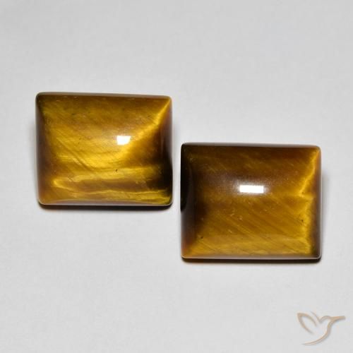 12.53ctw Natural Medium Brown Tiger's Eye, Baguette, Opaque