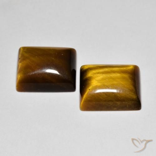 Tiger's Eye Gemstones in 12 x 10 mm (calibrated) Size for Sale, Tiger's Eye Stones in Medium Brown Color