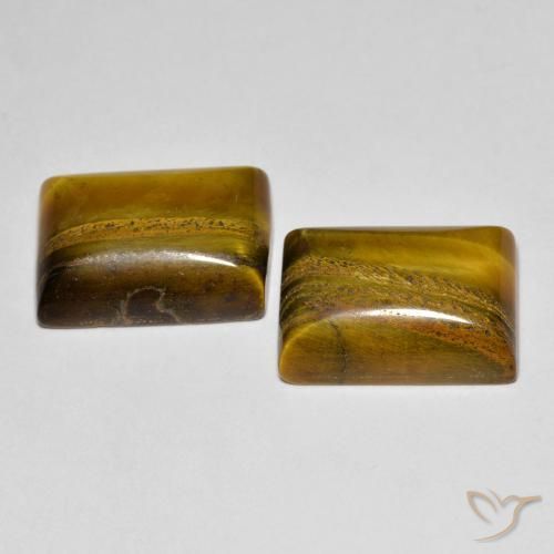 Tiger's Eye Gemstones in 14.3 x 10.5 mm Size for Sale, Tiger's Eye Stones in Light Brown Color