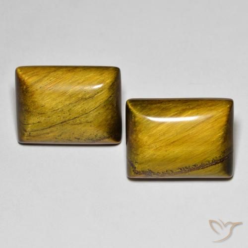 20.00ctw Natural Warm Brown Tiger's Eye, Baguette, Opaque