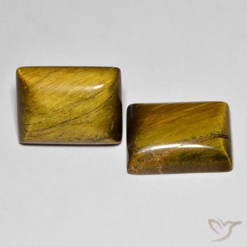 20.00 ctw Brown Tiger's Eye Stones, Natural Tiger's Eye in Baguette Cabochon Shape for Sale