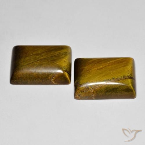 Tiger's Eye Gemstones in 16 x 12 mm (calibrated) Size for Sale, Tiger's Eye Stones in Warm Brown Color
