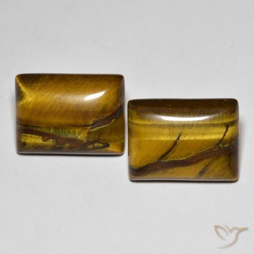 18.41ctw Natural Warm Brown Tiger's Eye, Baguette, Opaque