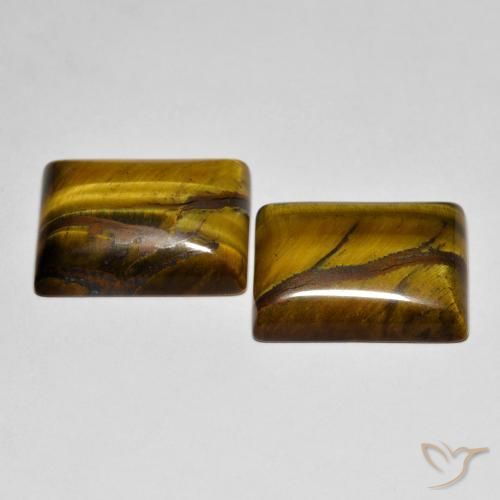 Tiger's Eye Gemstones in 16 x 12 mm (calibrated) Size for Sale, Tiger's Eye Stones in Warm Brown Color