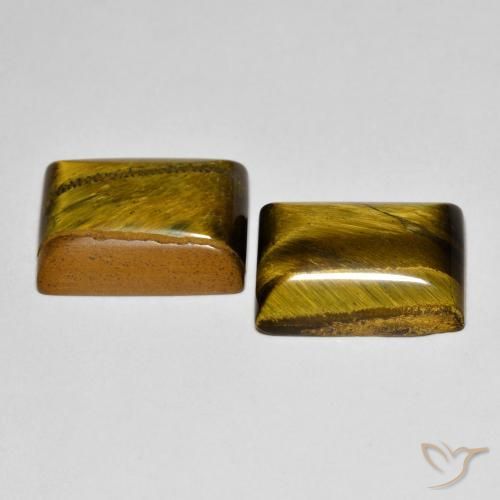 Tiger's Eye Gemstones in 14.4 x 10.6 mm Size for Sale, Tiger's Eye Stones in Golden Brown Color