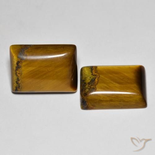 19.40 ctw Brown Tiger's Eye Stones, Natural Tiger's Eye in Baguette Cabochon Shape for Sale