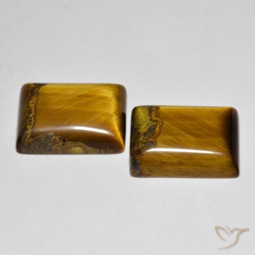 Tiger's Eye Gemstones in 16 x 12 mm (calibrated) Size for Sale, Tiger's Eye Stones in Medium Brown Color