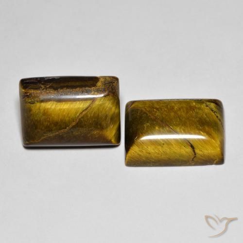 15.79 ctw Brown Tiger's Eye Stones, Natural Tiger's Eye in Baguette Cabochon Shape for Sale