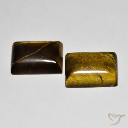 Tiger's Eye Gemstones in 14.4 x 10.7 mm Size for Sale, Tiger's Eye Stones in Gingerbread Brown Color