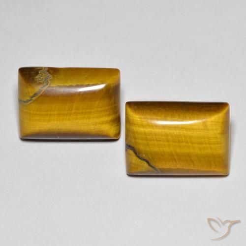 13.17ctw Natural Yellowish Brown Tiger's Eye, Baguette, Opaque