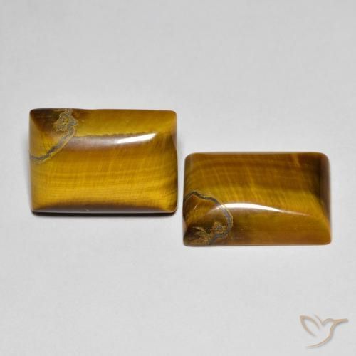 13.17 ctw Brown Tiger's Eye Stones, Natural Tiger's Eye in Baguette Cabochon Shape for Sale