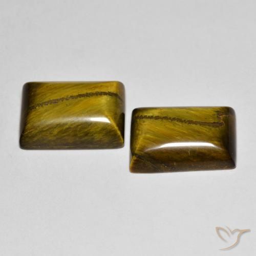 Tiger's Eye Gemstones in 14 x 10 mm (calibrated) Size for Sale, Tiger's Eye Stones in Medium Brown Color