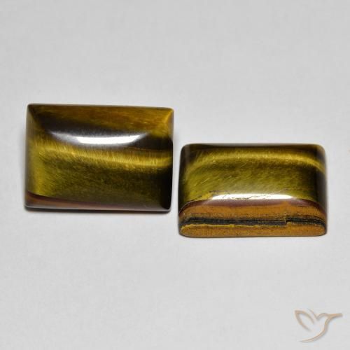 13.55 ctw Brown Tiger's Eye Stones, Natural Tiger's Eye in Baguette Cabochon Shape for Sale