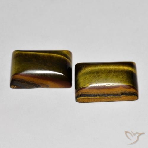 Tiger's Eye Gemstones in 15 x 10 mm (calibrated) Size for Sale, Tiger's Eye Stones in Golden Brown Color