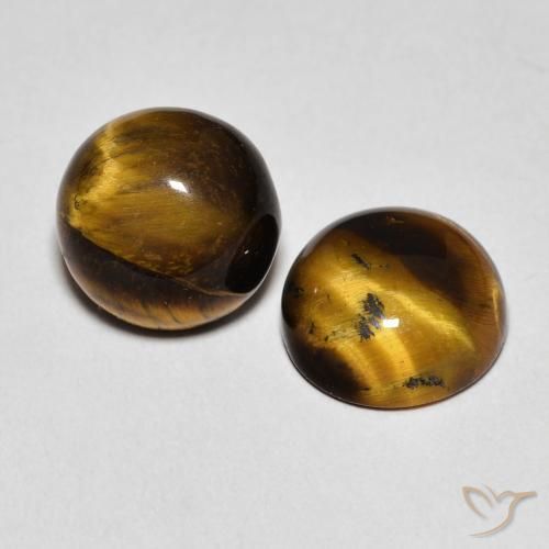 4.21ctw Natural Warm Brown Tiger's Eye, Round, Opaque