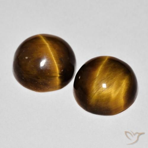 Tiger's Eye Gemstones in 10 mm (calibrated) Size for Sale, Tiger's Eye Stones in Medium Brown Color