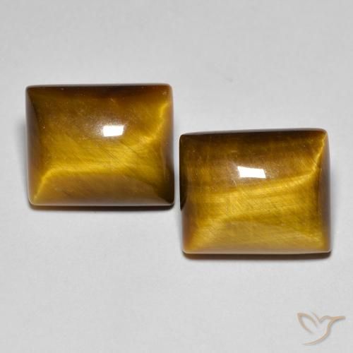 12.43ctw Natural Golden Brown Tiger's Eye, Baguette, Opaque