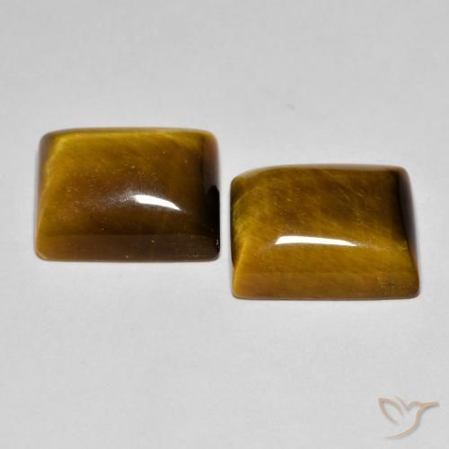 Tiger's Eye Gemstones in 12 x 10 mm (calibrated) Size for Sale, Tiger's Eye Stones in Golden Brown Color