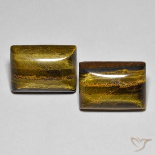 16.48ctw Natural Medium Light-Brown Tiger's Eye, Baguette, Opaque