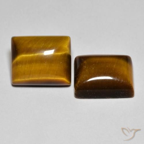 12.46 ctw Brown Tiger's Eye Stones, Natural Tiger's Eye in Baguette Cabochon Shape for Sale