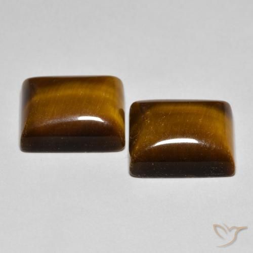 Tiger's Eye Gemstones in 12 x 10 mm (calibrated) Size for Sale, Tiger's Eye Stones in Golden Brown Color
