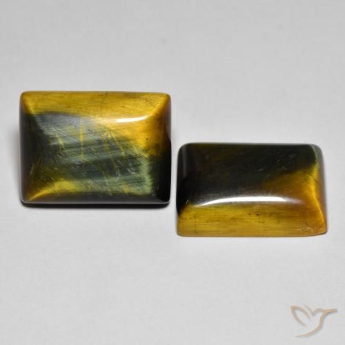 20.22 ctw Brown Tiger's Eye Stones, Natural Tiger's Eye in Baguette Cabochon Shape for Sale