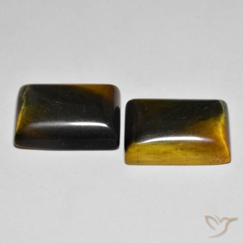 Tiger's Eye Gemstones in 16 x 12 mm (calibrated) Size for Sale, Tiger's Eye Stones in Medium Dark-Brown Color