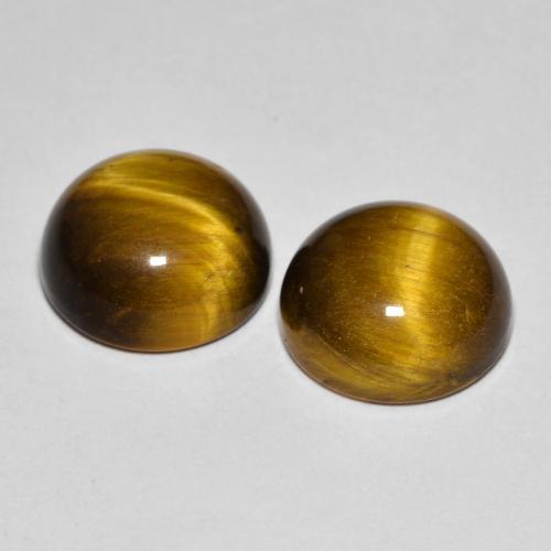 Tiger's Eye Gemstones in 10 mm (calibrated) Size for Sale, Tiger's Eye Stones in Medium Brown Color