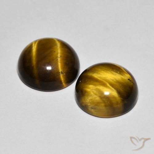 Tiger's Eye Gemstones in 10 mm (calibrated) Size for Sale, Tiger's Eye Stones in Warm Brown Color