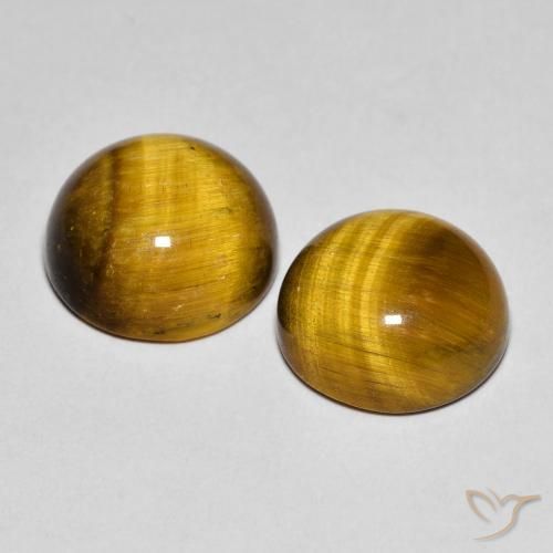 Tiger's Eye Gemstones in 10 mm (calibrated) Size for Sale, Tiger's Eye Stones in Medium Brown Color