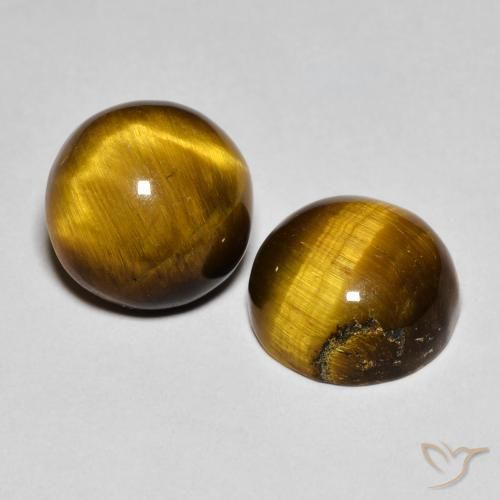 8.43 ctw Brown Tiger's Eye Stones, Natural Tiger's Eye in Round Cabochon Shape for Sale