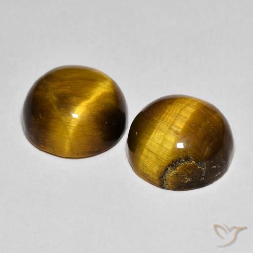 Tiger's Eye Gemstones in 10 mm (calibrated) Size for Sale, Tiger's Eye Stones in Golden Brown Color