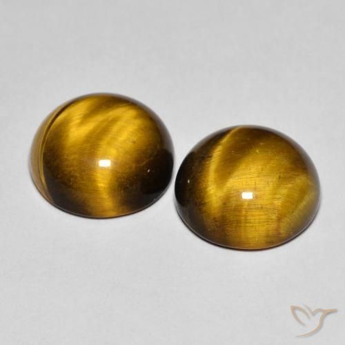 Tiger's Eye Gemstones in 10 mm (calibrated) Size for Sale, Tiger's Eye Stones in Warm Brown Color