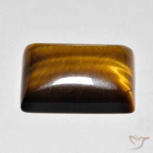 Tiger's Eye Gemstone in 18 x 13 mm (calibrated) Size for Sale, Tiger's Eye Stone in Medium Brown Color