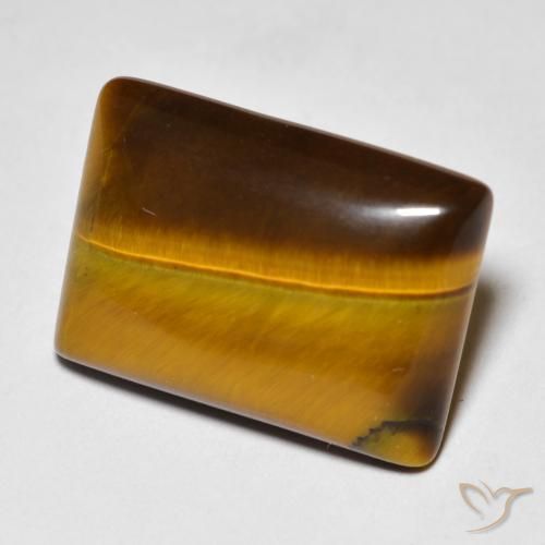 11.97 ct Brown Tiger's Eye Stone, Natural Tiger's Eye in Baguette Cabochon Shape for Sale