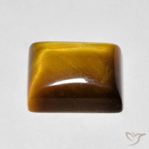 Tiger's Eye Gemstone in 12 x 10 mm (calibrated) Size for Sale, Tiger's Eye Stone in Medium Light-Brown Color