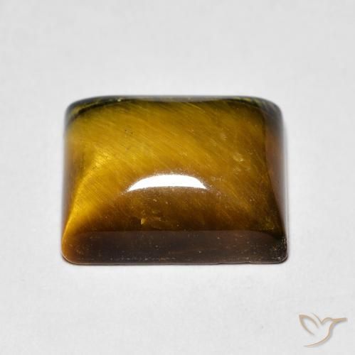 Tiger's Eye Gemstone in 12 x 10 mm (calibrated) Size for Sale, Tiger's Eye Stone in Medium Dark-Brown Color