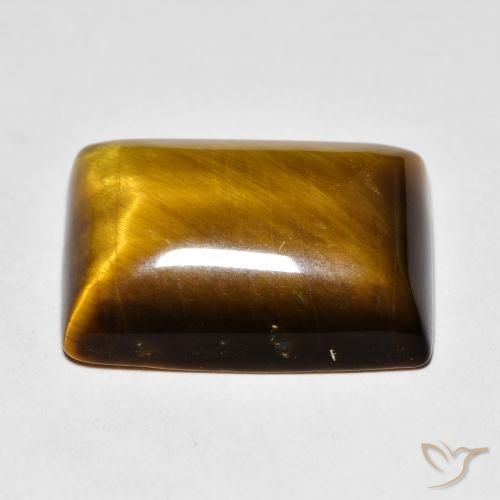 Tiger's Eye Gemstone in 18 x 13 mm (calibrated) Size for Sale, Tiger's Eye Stone in Medium Light-Brown Color
