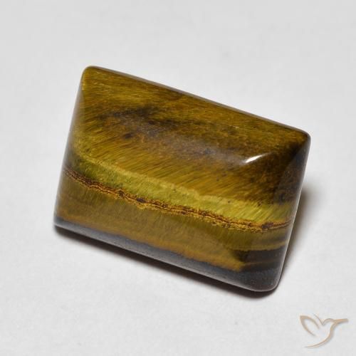 7.65 ct Brown Tiger's Eye Stone, Natural Tiger's Eye in Baguette Cabochon Shape for Sale