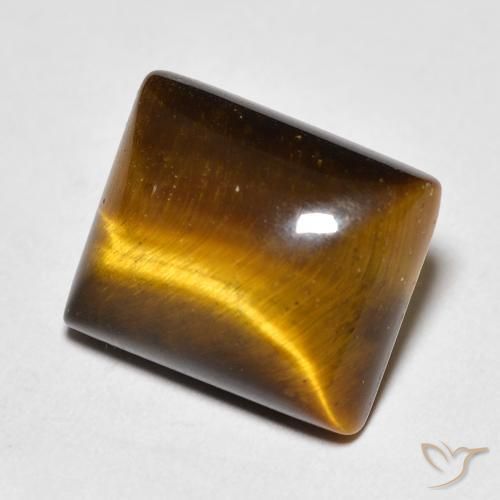 6.42 ct Brown Tiger's Eye Stone, Natural Tiger's Eye in Baguette Cabochon Shape for Sale