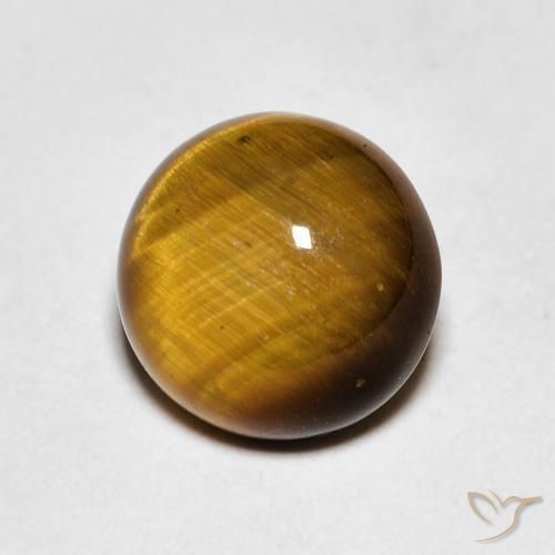 2.27 ct Brown Tiger's Eye Stone, Natural Tiger's Eye in Round Cabochon Shape for Sale