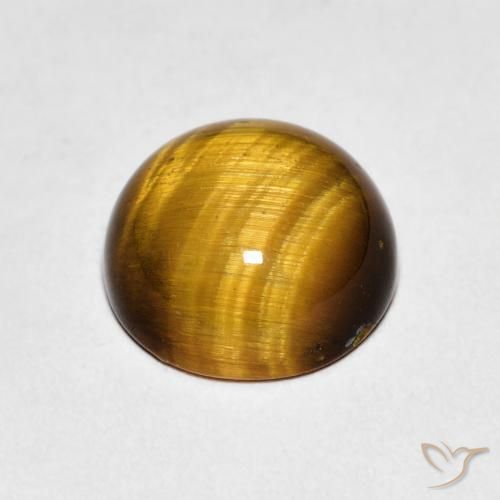 Tiger's Eye Gemstone in 8.5 mm (calibrated) Size for Sale, Tiger's Eye Stone in Medium Dark-Brown Color