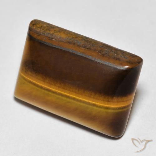 12.78 ct Brown Tiger's Eye Stone, Natural Tiger's Eye in Baguette Cabochon Shape for Sale