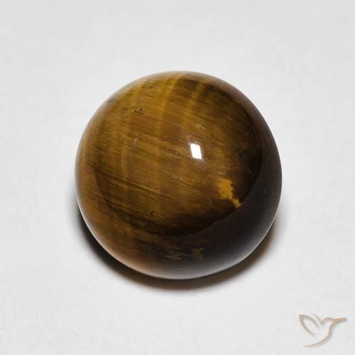 2.39 ct Brown Tiger's Eye Stone, Natural Tiger's Eye in Round Cabochon Shape for Sale