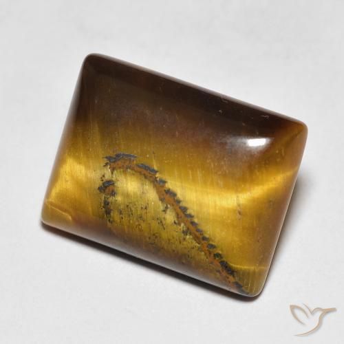 9.14 ct Brown Tiger's Eye Stone, Natural Tiger's Eye in Baguette Cabochon Shape for Sale